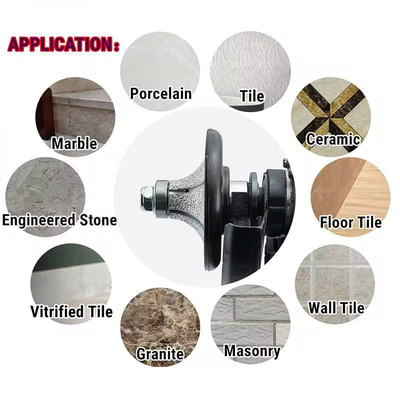 HXin Vacuum Brazed Diamond Hand Profiling Wheel Diamond Router Bits with 5/8-11 thread for marble, stone,