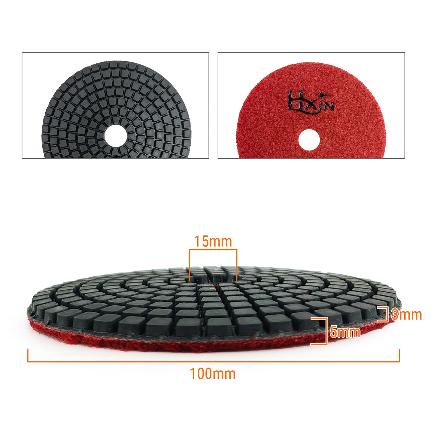 HXIN 4 inch Resin Bond Diamond Wet Polishing Pads for Granite Marble Ceramic