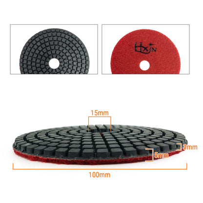 HXIN 4 inch Resin Bond Diamond Wet Polishing Pads for Granite Marble Ceramic