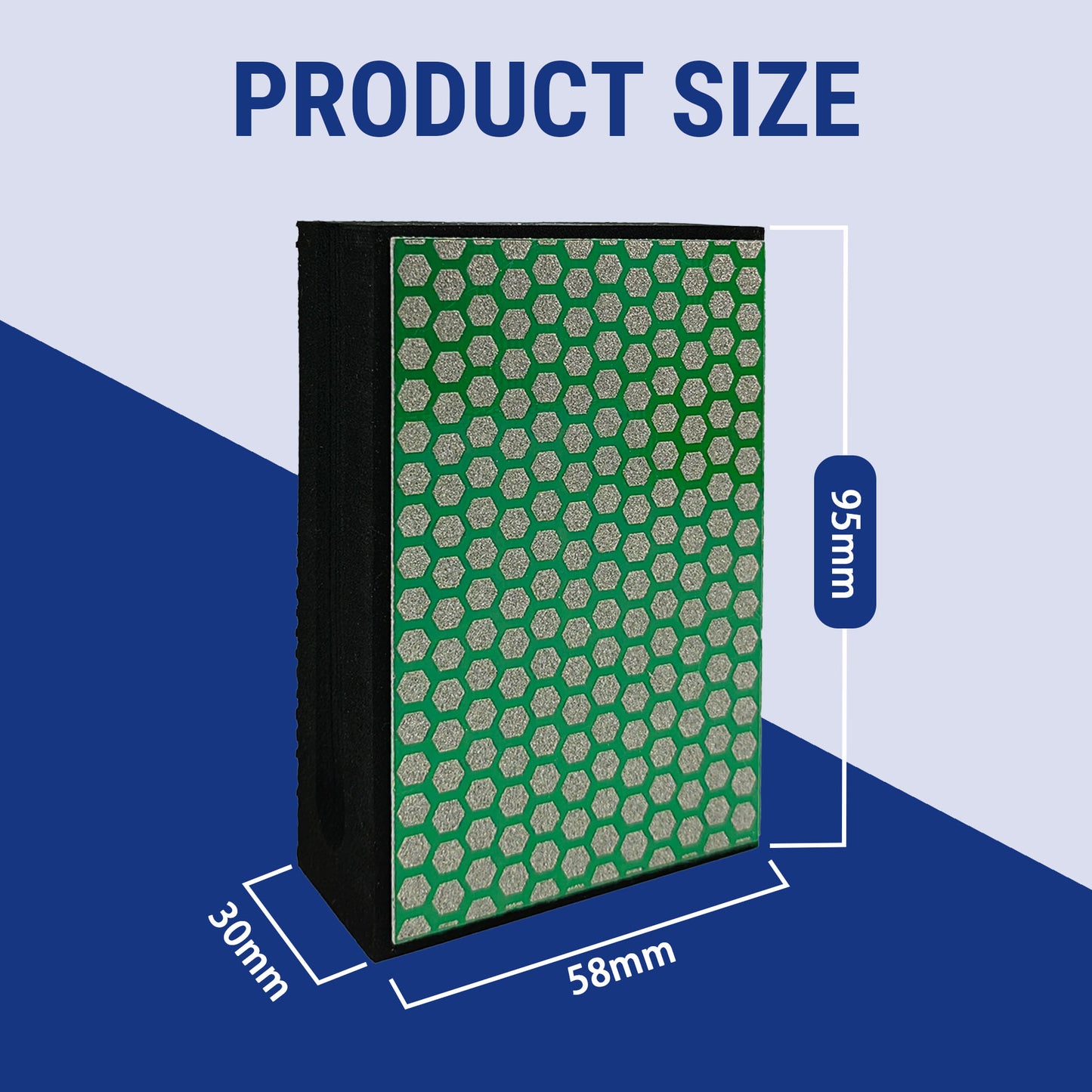 HXin Electroplated Diamond Hand Pad Sanding Block Sharp Glass Grinding Polishing Pad Sanding Block Foam Backing Hand-Held Sanding Block for Sanding Polishing Marble Tile Ceramics