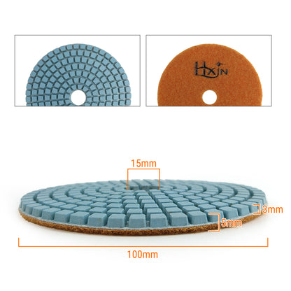 HXIN 4 inch Resin Bond Diamond Wet Polishing Pads for Granite Marble Ceramic