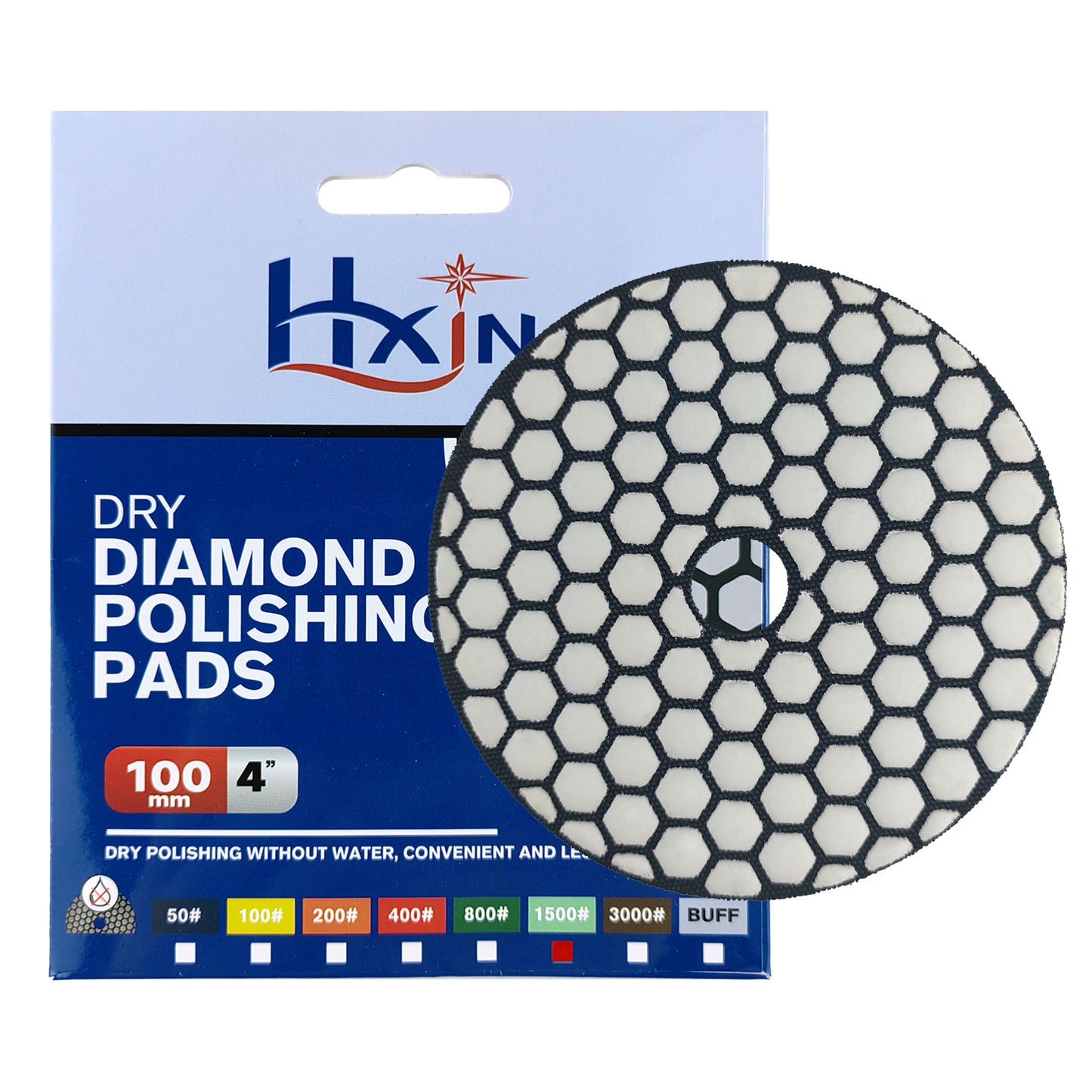 HXIN 4 inch Resin Bond Diamond Dry Polishing Pads for Granite Marble Ceramic