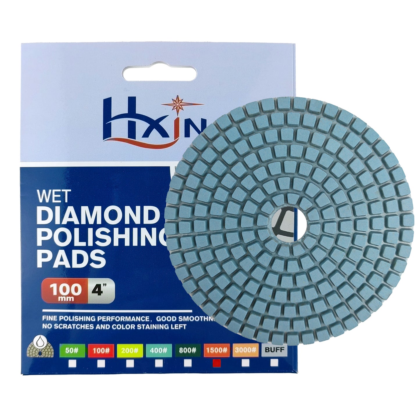 HXIN 4 inch Resin Bond Diamond Wet Polishing Pads for Granite Marble Ceramic