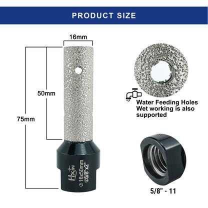 HXIN Vacuum Brazed Diamond Finger Bits 5/8-11 for Porcelain Hard Ceramic Marble Enlarging Holes