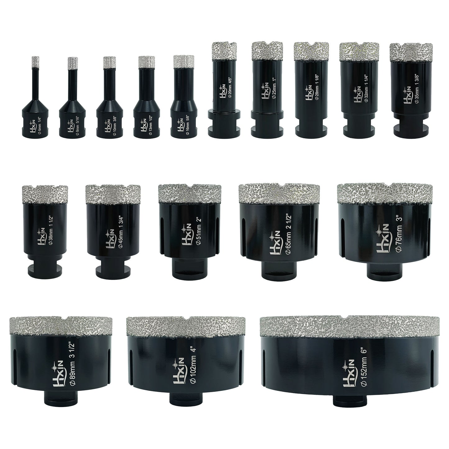 Professional HXIN Vacuum Brazed Diamond Core Drill Bits with 5/8’’-11 Thread for Marble Porcelain Tile Ceramic Masonry
