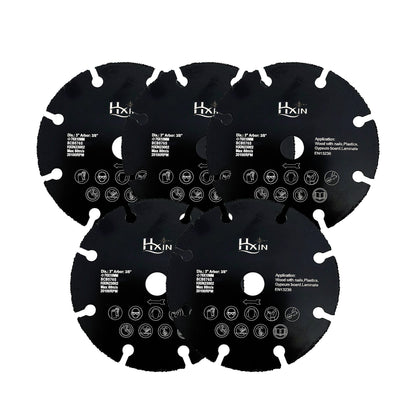 5pcs/set HXin Vacuum Brazed Dry Cutting Carbide Blades For wood, wood with nails, aluminium tube, copper tube, plastic, plaster