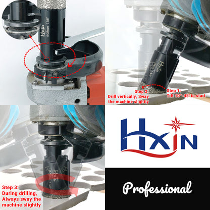 Professional HXIN Vacuum Brazed Diamond Core Drill Bits with 5/8’’-11 Thread for Marble Porcelain Tile Ceramic Masonry
