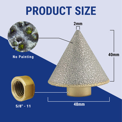 HXIN Vacuum Brazed Diamond Chamfering Bit For Beveling Holes On Marble Tile Ceramic