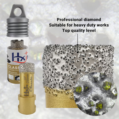 Classic HXIN Vacuum Brazed Diamond Core Drill Bits with 5/8''-11 thread for Porcelain Tile Marble Stone Masonry