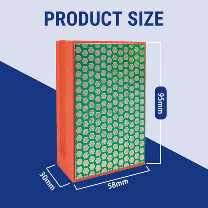 HXin Electroplated Diamond Hand Pad Sanding Block Sharp Glass Grinding Polishing Pad Sanding Block Foam Backing Hand-Held Sanding Block for Sanding Polishing Marble Tile Ceramics