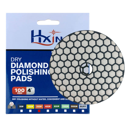 HXIN 4 inch Resin Bond Diamond Dry Polishing Pads for Granite Marble Ceramic