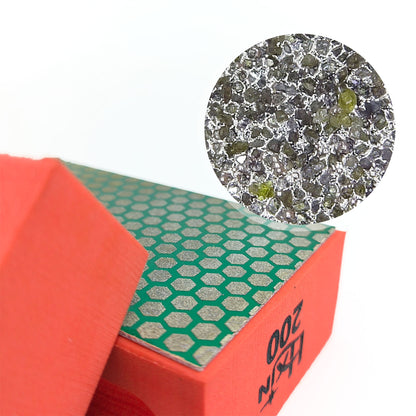 HXin Electroplated Diamond Hand Pad Sanding Block Sharp Glass Grinding Polishing Pad Sanding Block Foam Backing Hand-Held Sanding Block for Sanding Polishing Marble Tile Ceramics