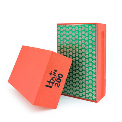 HXin Electroplated Diamond Hand Pad Sanding Block Sharp Glass Grinding Polishing Pad Sanding Block Foam Backing Hand-Held Sanding Block for Sanding Polishing Marble Tile Ceramics