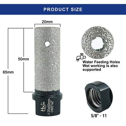 HXIN Vacuum Brazed Diamond Finger Bits 5/8-11 for Porcelain Hard Ceramic Marble Enlarging Holes