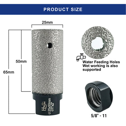 HXIN Vacuum Brazed Diamond Finger Bits 5/8-11 for Porcelain Hard Ceramic Marble Enlarging Holes