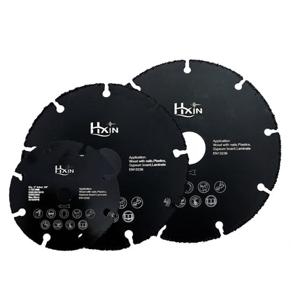 5pcs/set HXin Vacuum Brazed Dry Cutting Carbide Blades For wood, wood with nails, aluminium tube, copper tube, plastic, plaster
