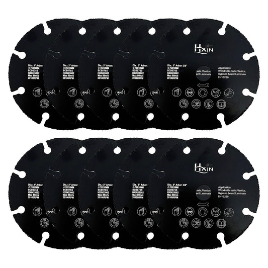 10pcs/set HXin Vacuum Brazed Dry Cutting Carbide Blades For wood, wood with nails, aluminium tube, copper tube, plastic, plaster