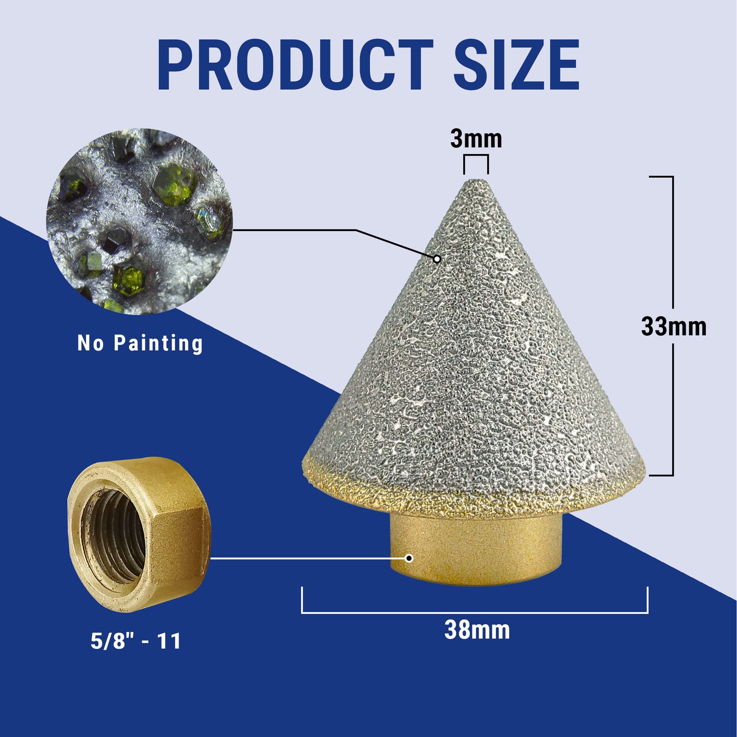 HXIN Vacuum Brazed Diamond Chamfering Bit For Beveling Holes On Marble Tile Ceramic