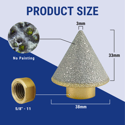 HXIN Vacuum Brazed Diamond Chamfering Bit For Beveling Holes On Marble Tile Ceramic