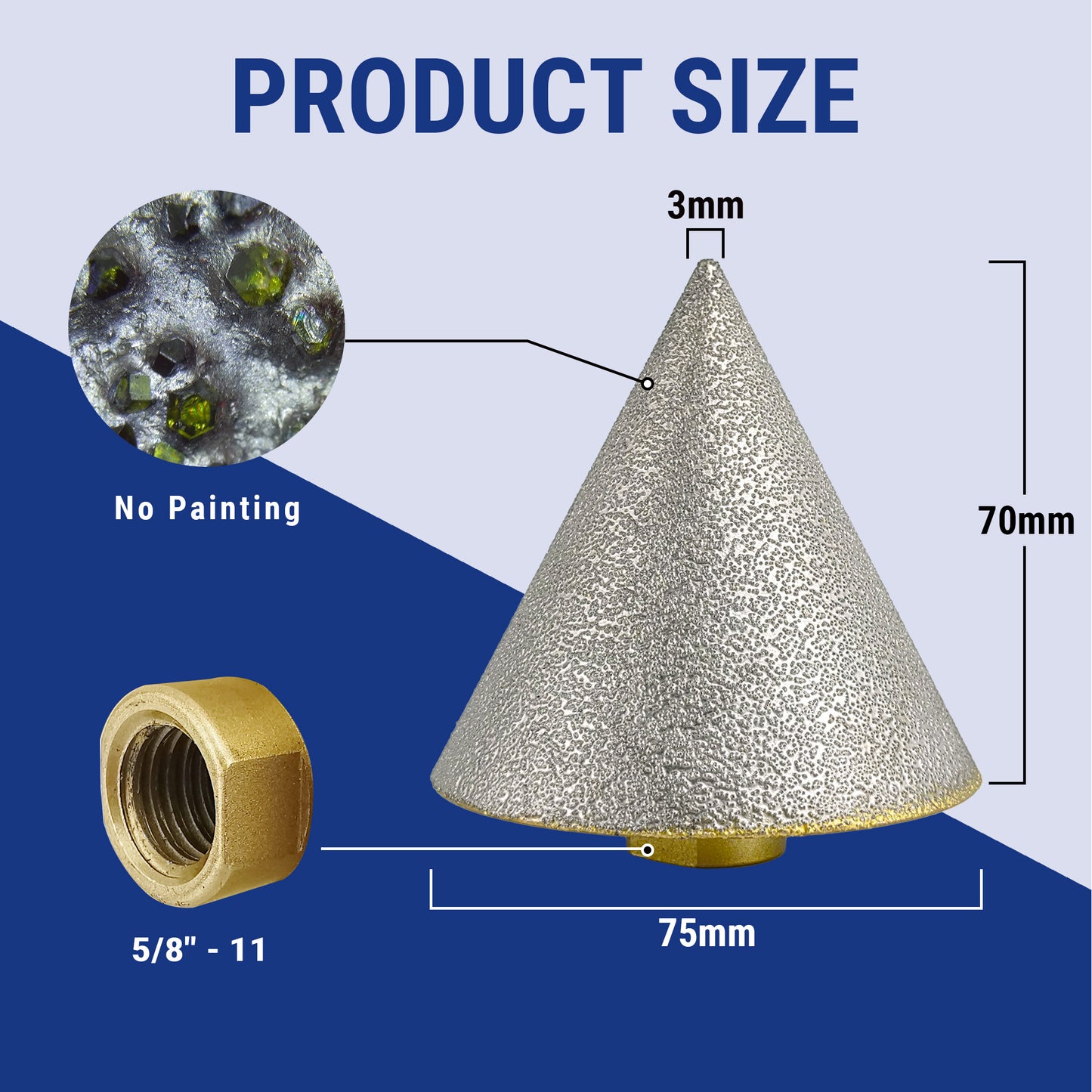 HXIN Vacuum Brazed Diamond Chamfering Bit For Beveling Holes On Marble Tile Ceramic