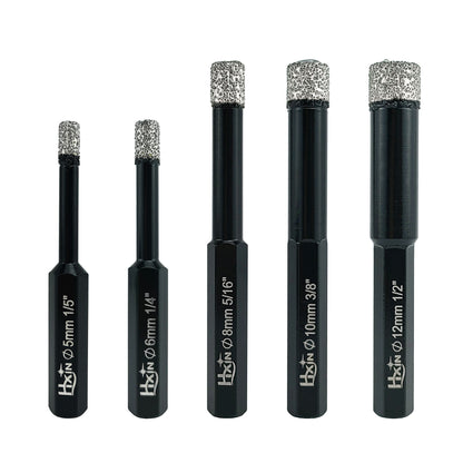 HXIN Vacuum Brazed Diamond Drill Bits With Hexagonal Shank for Marble, Ceramic, Tile, Porcelain