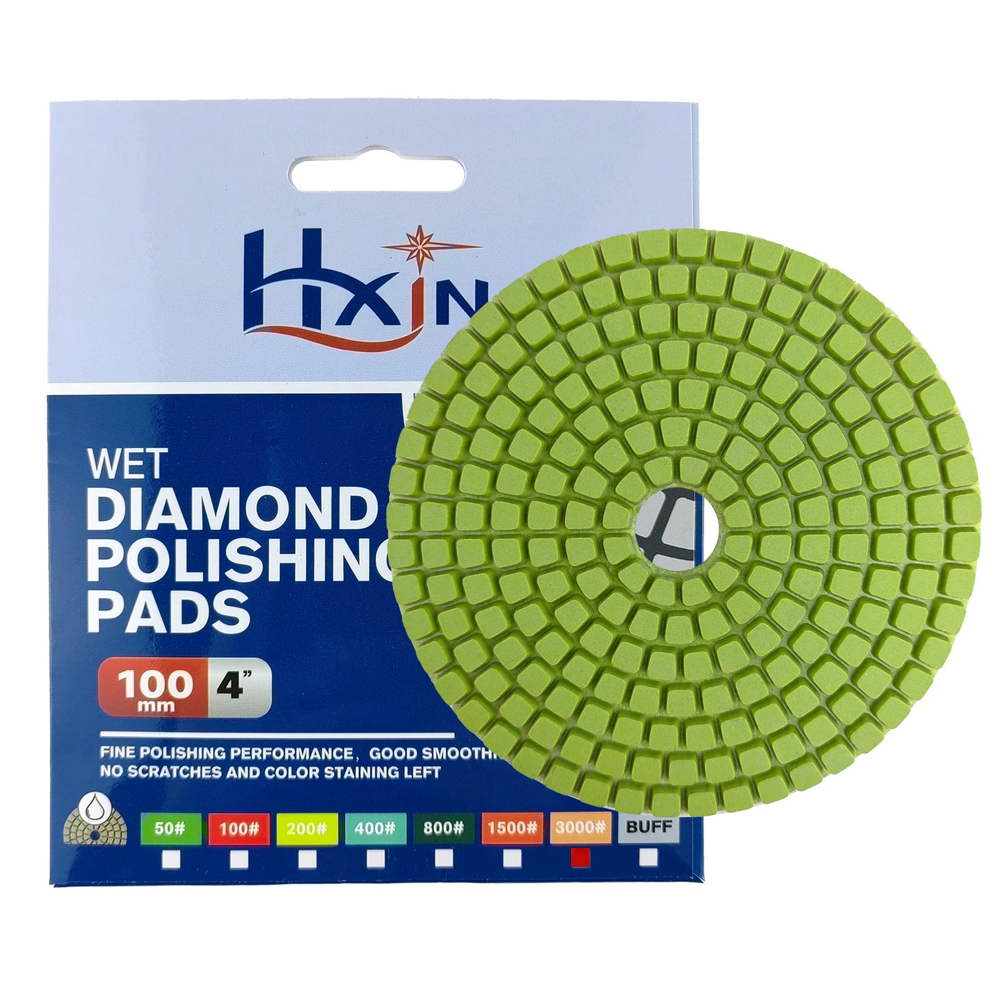 HXIN 4 inch Resin Bond Diamond Wet Polishing Pads for Granite Marble Ceramic
