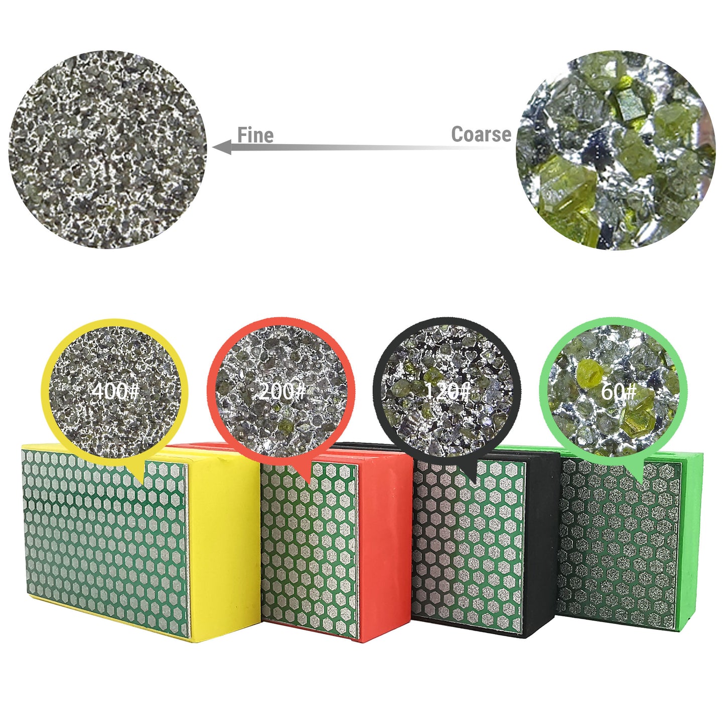 HXin Electroplated Diamond Hand Pad Sanding Block Sharp Glass Grinding Polishing Pad Sanding Block Foam Backing Hand-Held Sanding Block for Sanding Polishing Marble Tile Ceramics