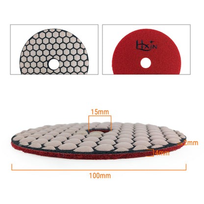 HXIN 4 inch Resin Bond Diamond Dry Polishing Pads for Granite Marble Ceramic
