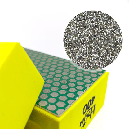 HXin Electroplated Diamond Hand Pad Sanding Block Sharp Glass Grinding Polishing Pad Sanding Block Foam Backing Hand-Held Sanding Block for Sanding Polishing Marble Tile Ceramics