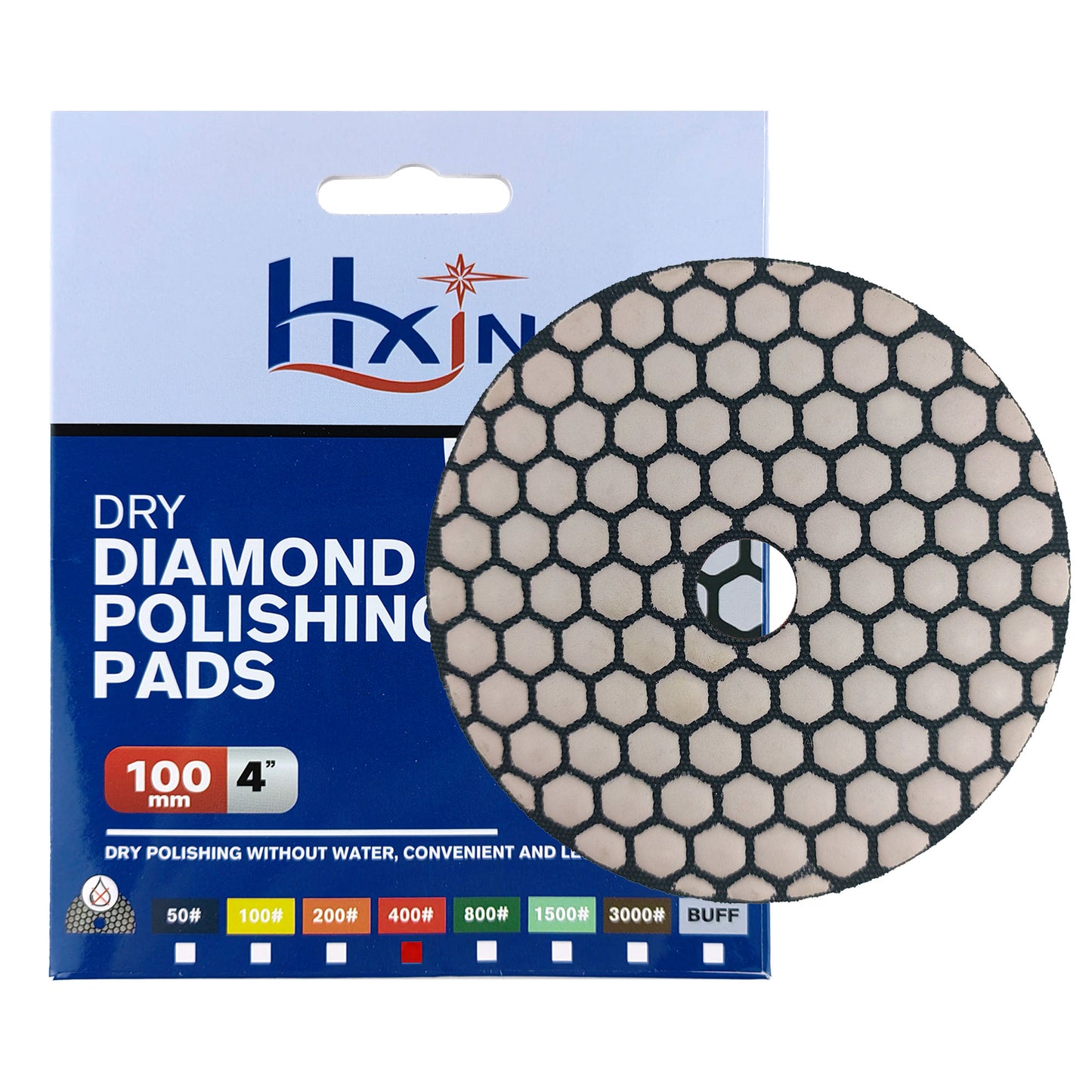 HXIN 4 inch Resin Bond Diamond Dry Polishing Pads for Granite Marble Ceramic