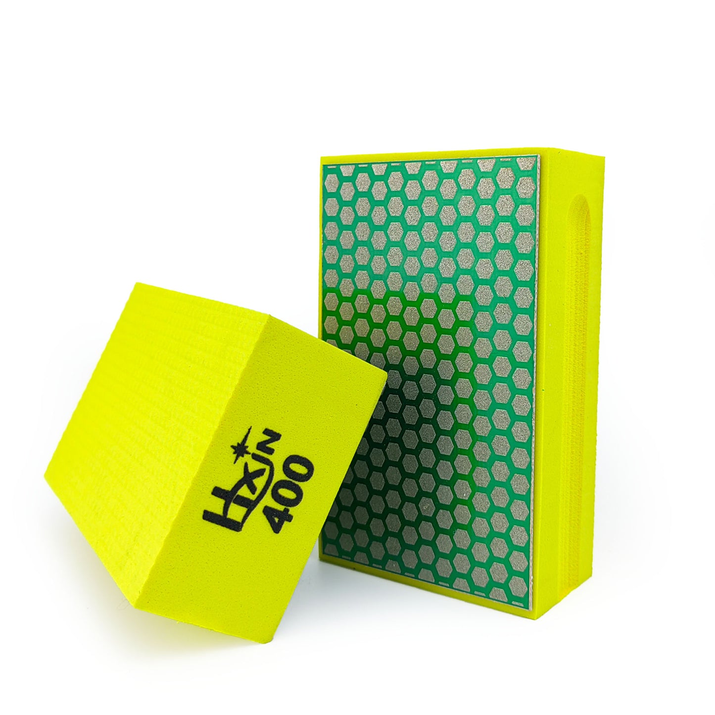 HXin Electroplated Diamond Hand Pad Sanding Block Sharp Glass Grinding Polishing Pad Sanding Block Foam Backing Hand-Held Sanding Block for Sanding Polishing Marble Tile Ceramics