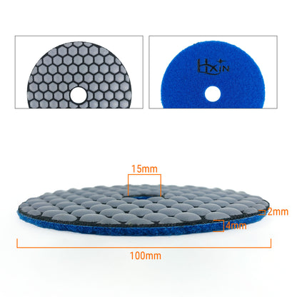 HXIN 4 inch Resin Bond Diamond Dry Polishing Pads for Granite Marble Ceramic