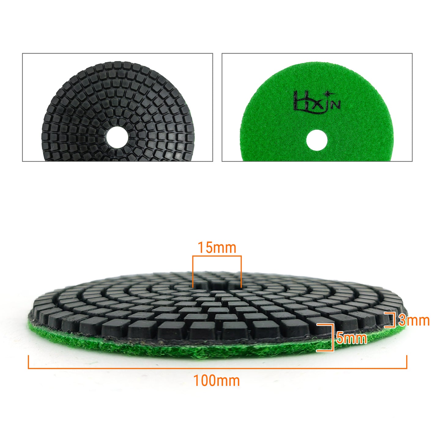HXIN 4 inch Resin Bond Diamond Wet Polishing Pads for Granite Marble Ceramic