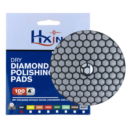HXIN 4 inch Resin Bond Diamond Dry Polishing Pads for Granite Marble Ceramic