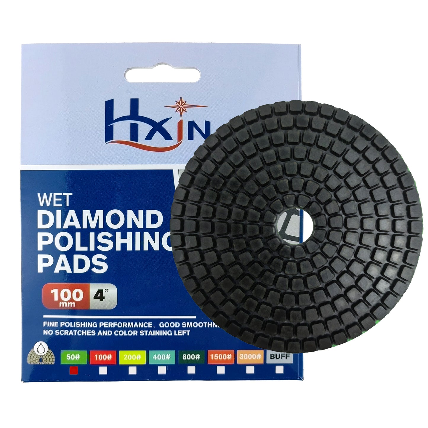 HXIN 4 inch Resin Bond Diamond Wet Polishing Pads for Granite Marble Ceramic