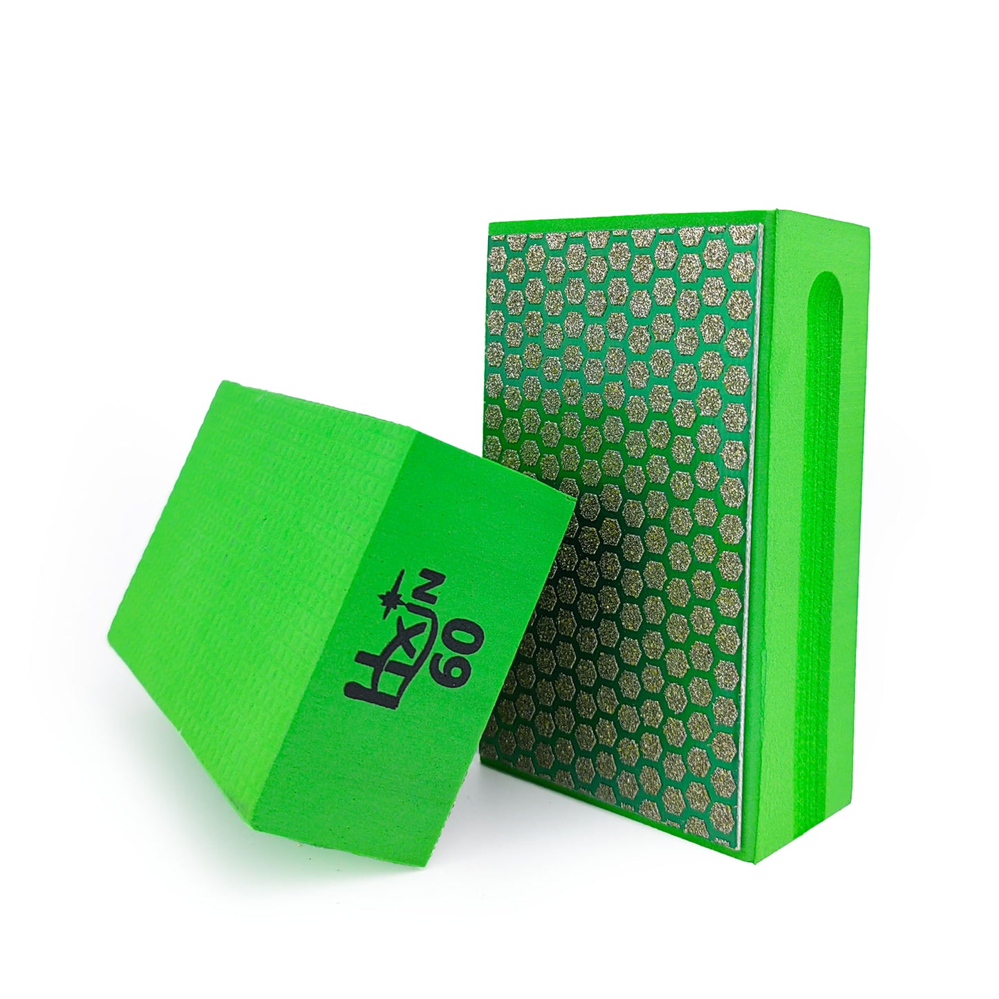 HXin Electroplated Diamond Hand Pad Sanding Block Sharp Glass Grinding Polishing Pad Sanding Block Foam Backing Hand-Held Sanding Block for Sanding Polishing Marble Tile Ceramics