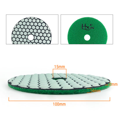 HXIN 4 inch Resin Bond Diamond Dry Polishing Pads for Granite Marble Ceramic