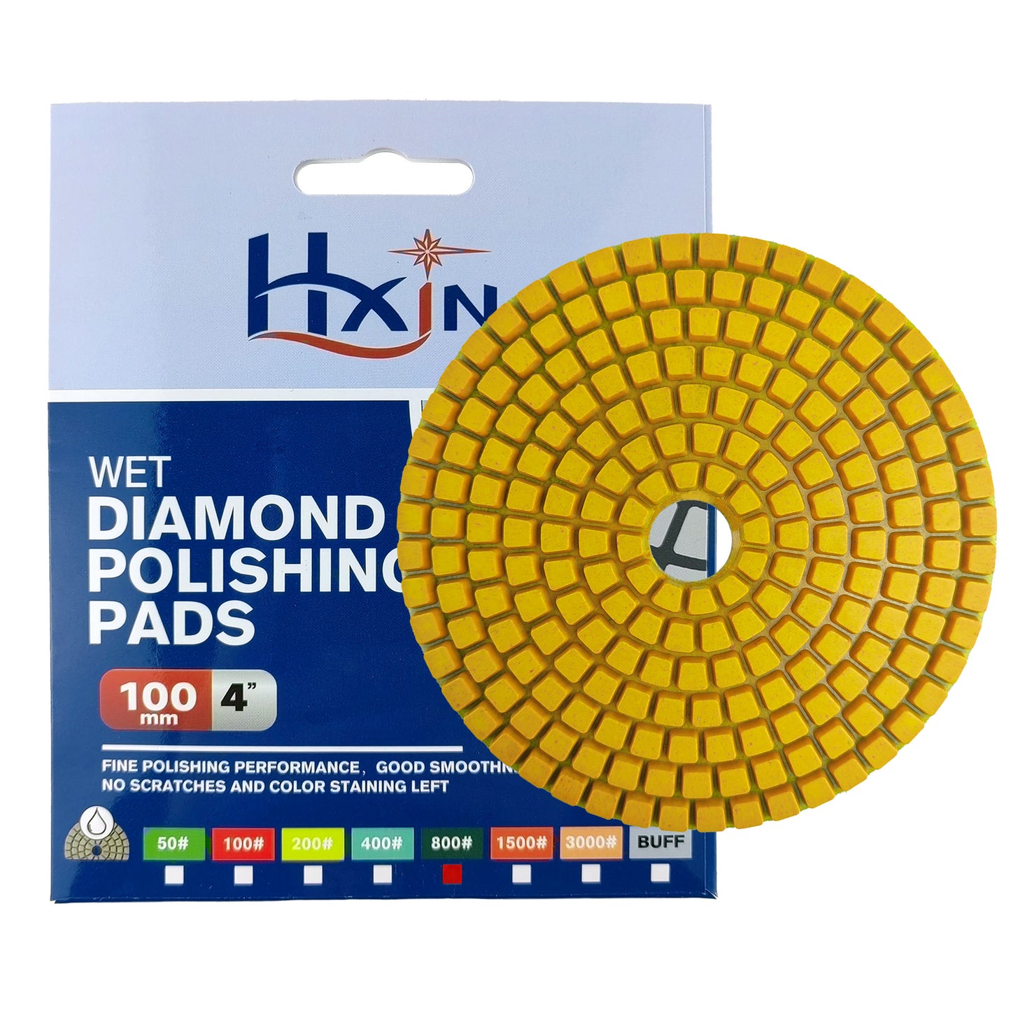 HXIN 4 inch Resin Bond Diamond Wet Polishing Pads for Granite Marble Ceramic
