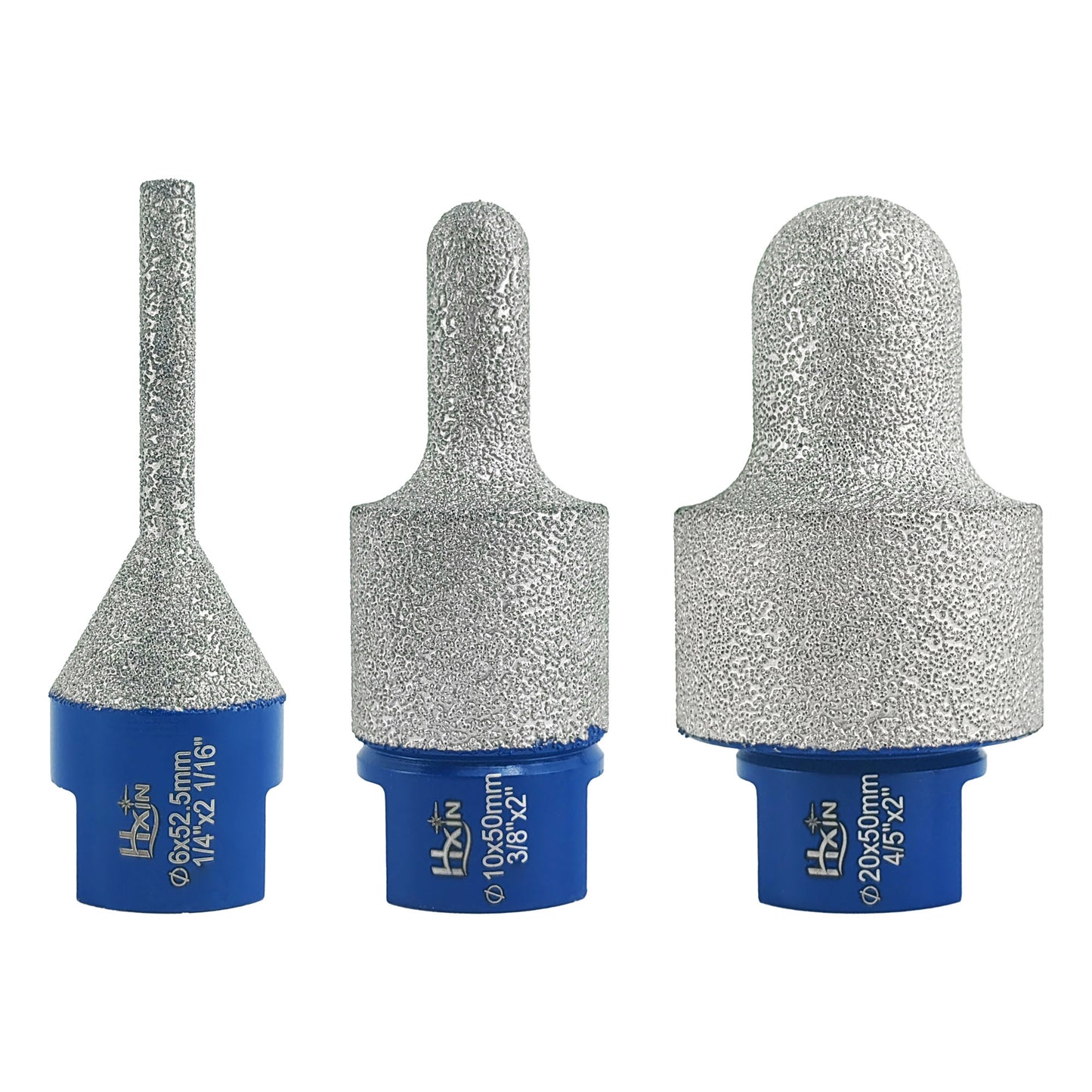 HXIN Vacuum Brazed Diamond Milling Finger Bits 5/8’’-11 Thread for Existing Holes Enlarging Shaping Trimming Tile Porcelain Ceramic Granite Marble