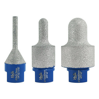 HXIN Vacuum Brazed Diamond Milling Finger Bits 5/8’’-11 Thread for Existing Holes Enlarging Shaping Trimming Tile Porcelain Ceramic Granite Marble