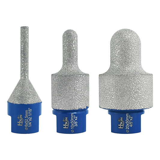HXIN Vacuum Brazed Diamond Milling Finger Bits 5/8’’-11 Thread for Existing Holes Enlarging Shaping Trimming Tile Porcelain Ceramic Granite Marble