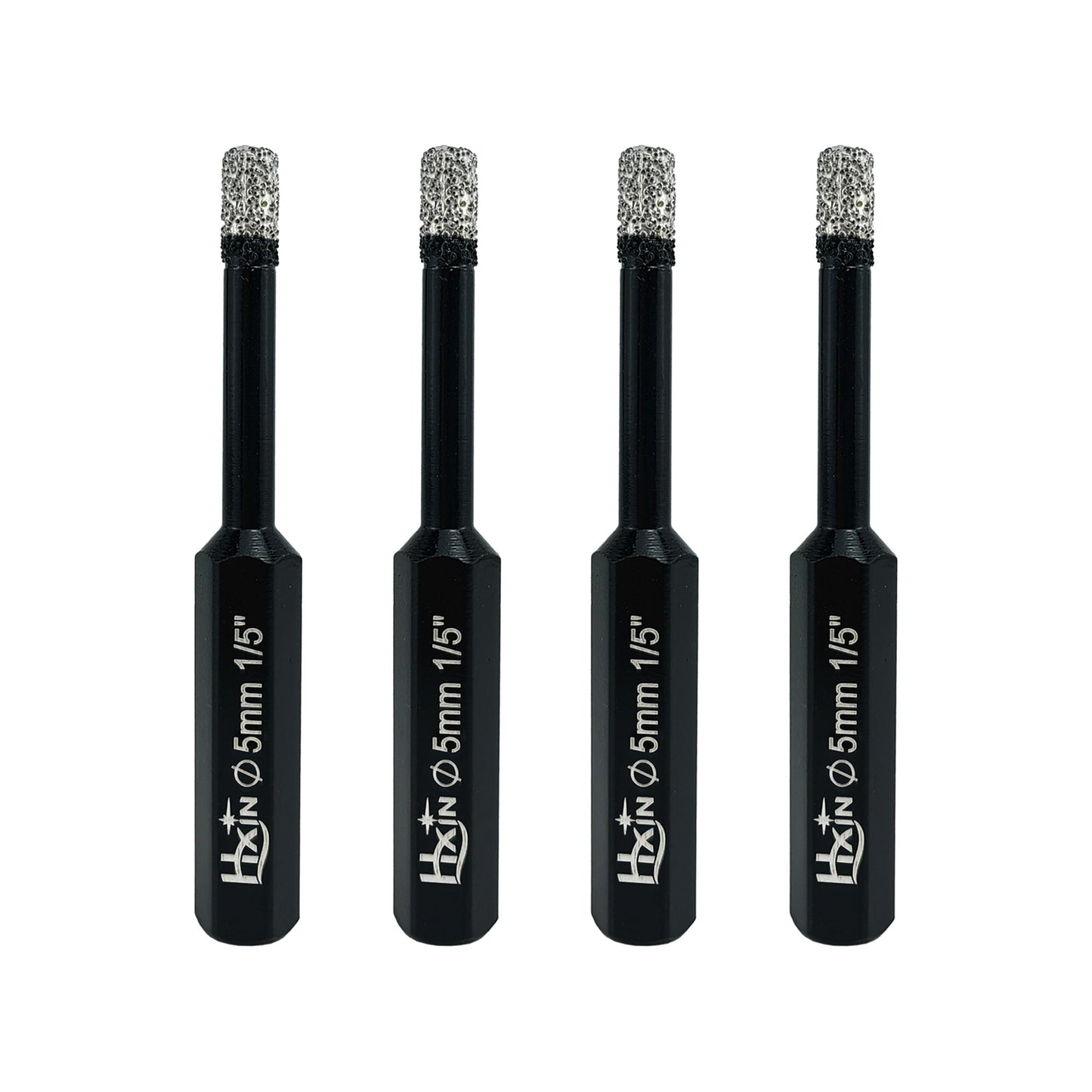 4pcs/set HXIN Vacuum Brazed Diamond Drill Bits With Hexagonal Shank for Marble, Ceramic, Tile, Porcelain