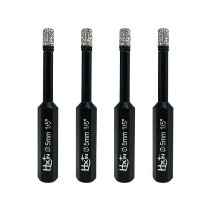 4pcs/set HXIN Vacuum Brazed Diamond Drill Bits With Hexagonal Shank for Marble, Ceramic, Tile, Porcelain
