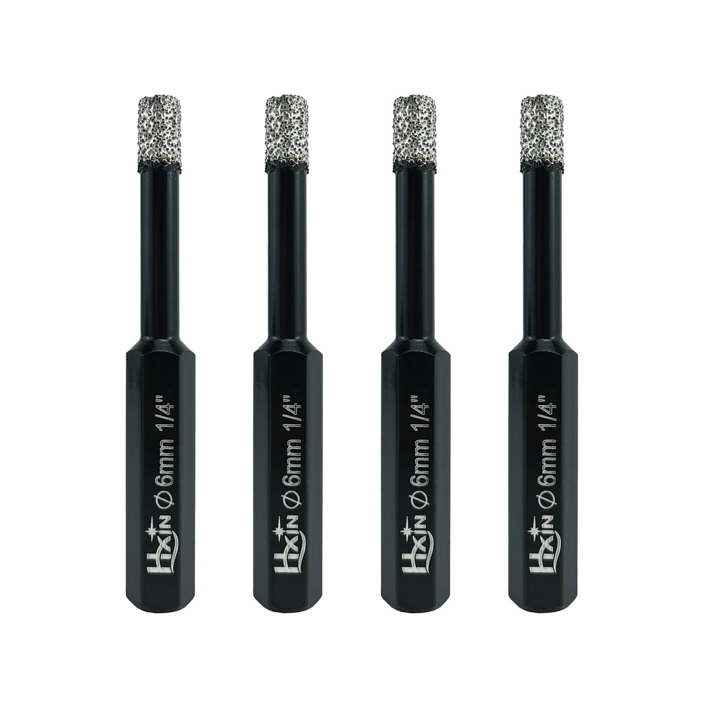 4pcs/set HXIN Vacuum Brazed Diamond Drill Bits With Hexagonal Shank for Marble, Ceramic, Tile, Porcelain