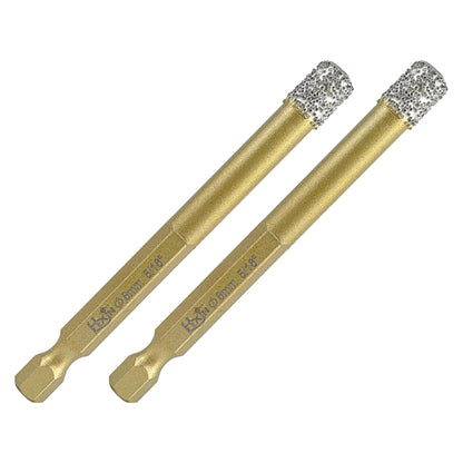 2pcs/set HXIN Vacuum Brazed Diamond Drill Bits With Hexagonal E6.3mm Quick-fit Shank for Porcelain, Ceramic, Tiles, Marble