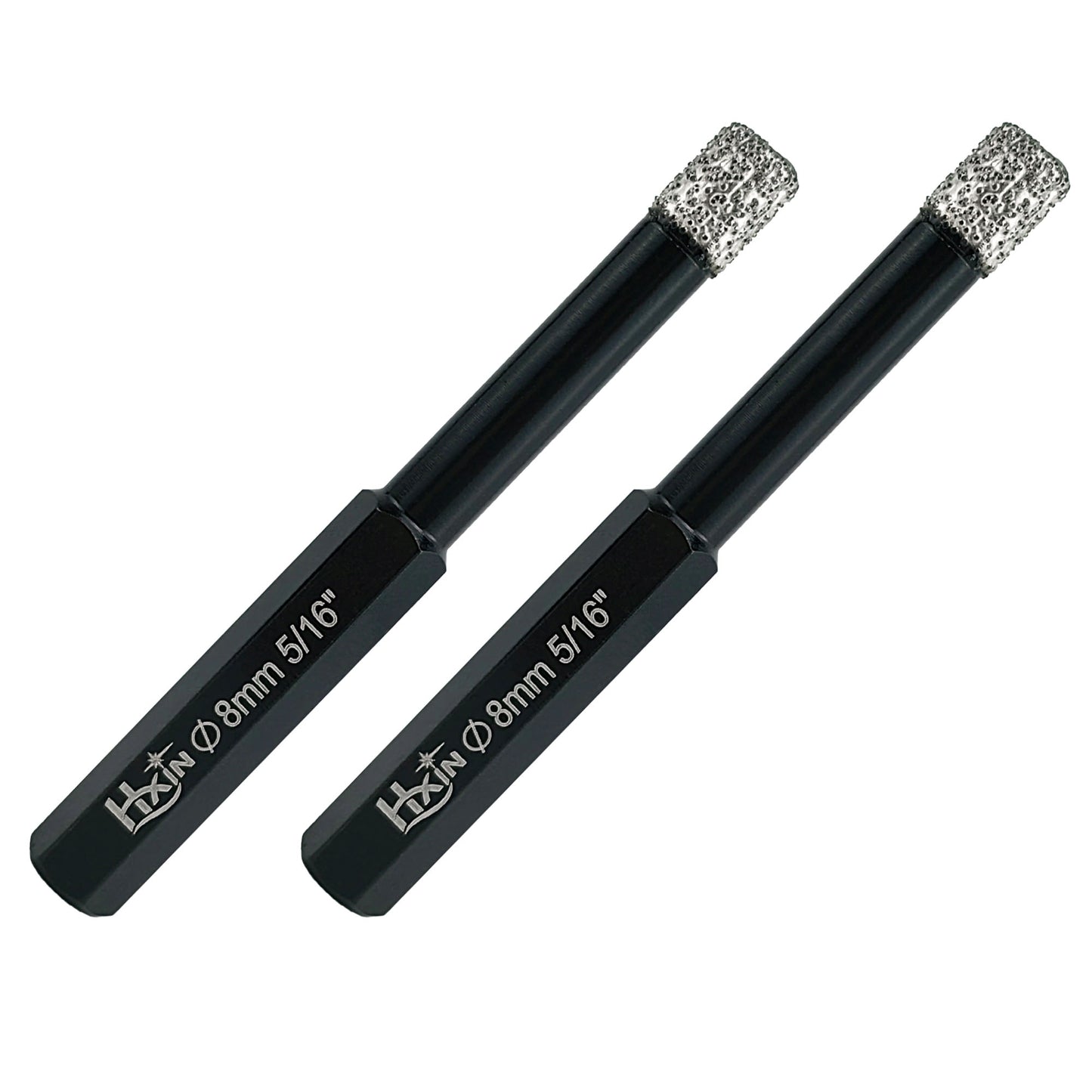 2pcs/set HXIN Vacuum Brazed Diamond Drill Bits With Hexagonal Shank for Marble, Ceramic, Tile, Porcelain