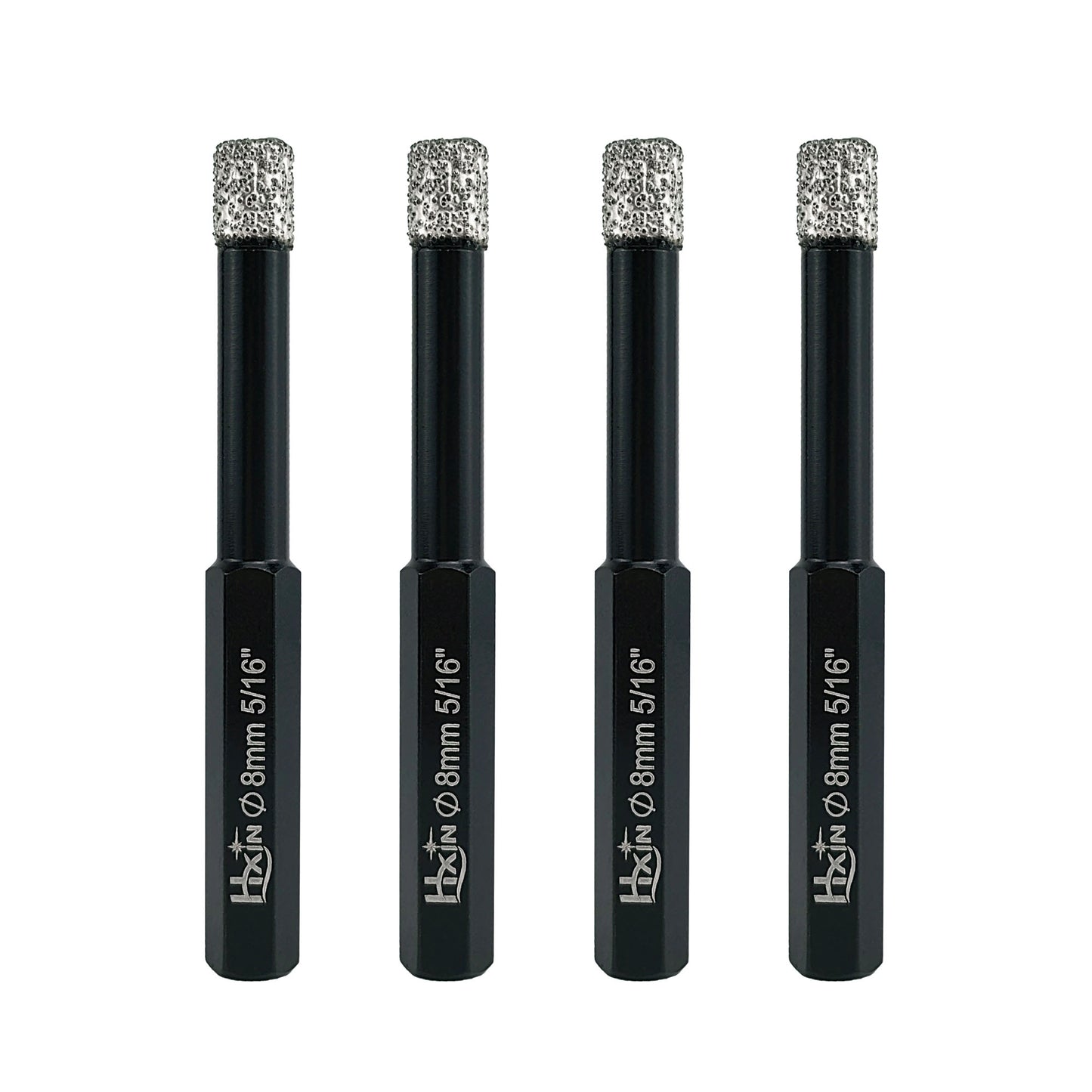 4pcs/set HXIN Vacuum Brazed Diamond Drill Bits With Hexagonal Shank for Marble, Ceramic, Tile, Porcelain