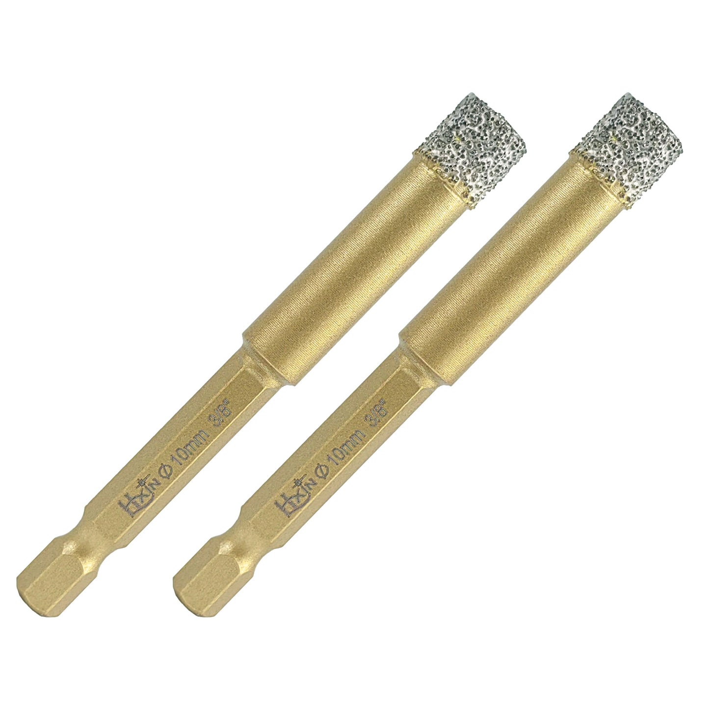 2pcs/set HXIN Vacuum Brazed Diamond Drill Bits With Hexagonal E6.3mm Quick-fit Shank for Porcelain, Ceramic, Tiles, Marble
