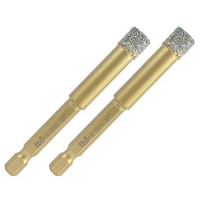 2pcs/set HXIN Vacuum Brazed Diamond Drill Bits With Hexagonal E6.3mm Quick-fit Shank for Porcelain, Ceramic, Tiles, Marble
