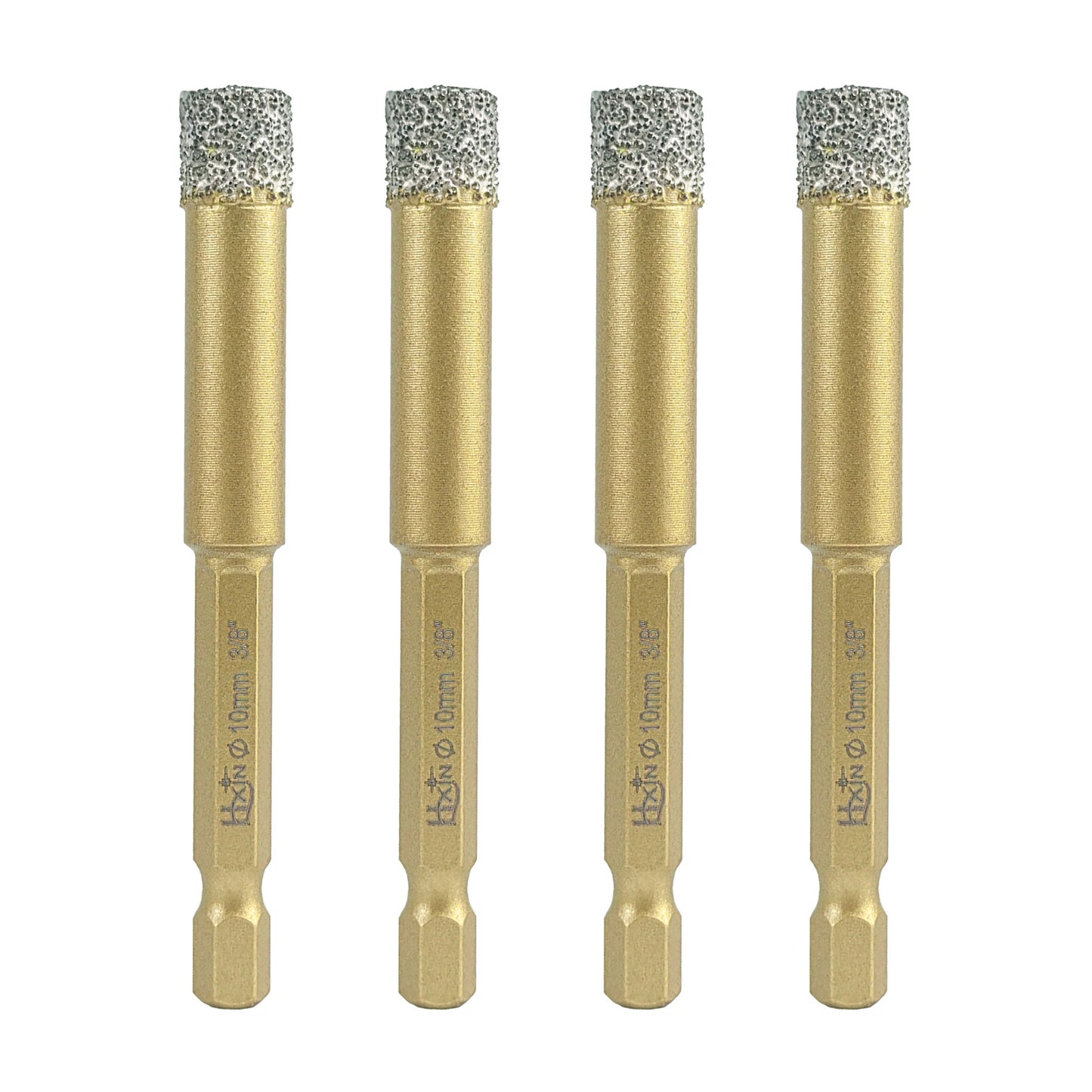 4pcs/set HXIN Vacuum Brazed Diamond Drill Bits With Hexagonal E6.3mm Quick-fit Shank for Porcelain, Ceramic, Tiles, Marble